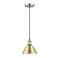  3306-S AB-BCB - Orwell AB Small Pendant - 7" in Aged Brass with Brushed Champagne Bronze shade